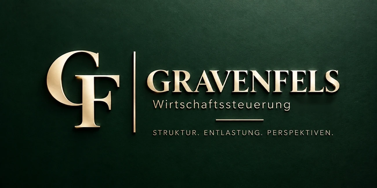 Originales GRAVENFELS Logo – Wirtschaftssteuerung, Struktur. Entlastung. Perspektiven.